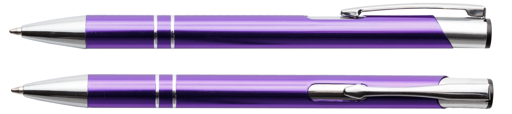 Jasny fiolet długopis metalowy Cosmo z grawerem laserowym logo firmy, personalizowany gadżet reklamowy B2B, B2C producent PENS4U Żary